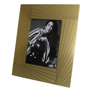 Umberto Mascagni Gilded Aluminum Picture Frame, Italy 1970s For Sale