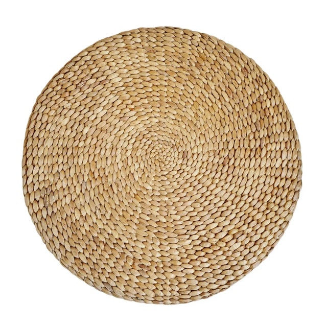 Vintage Round Banana Leaf Rope Coastal Footstool For Sale - Image 4 of 5
