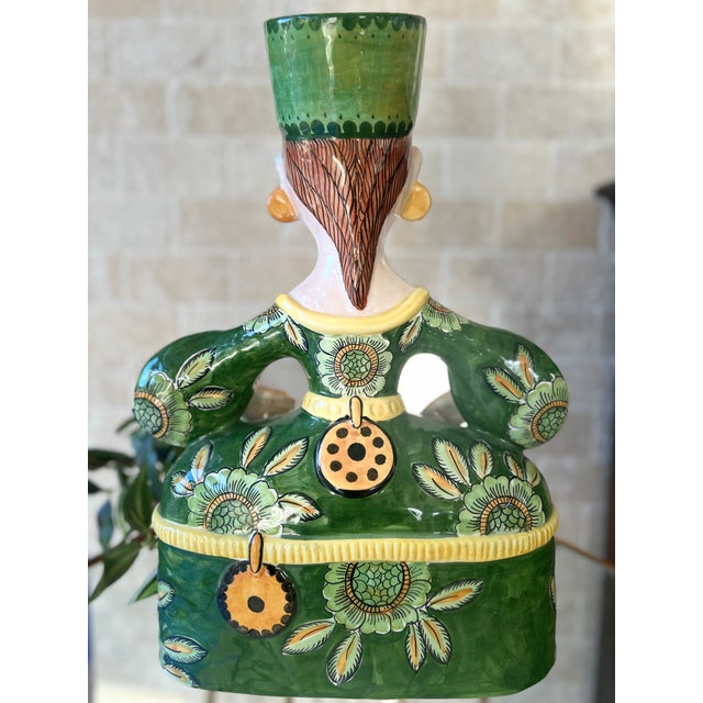 Italian Elegant Italian Ceramic Noblewoman Sculpture For Sale - Image 3 of 6