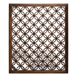 Mid 19th Century Chinese Coin Collector's Fretwork Panel Wall Mirror For Sale