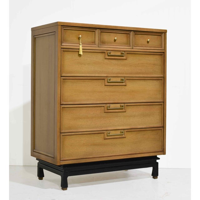 Mid-Century Modern Mid Century 7 Drawer Highboy Dresser by American of Martinsville For Sale - Image 3 of 10