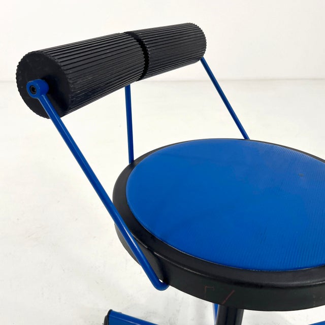 Metal Adjustable Blue Desk Chair from Bieffeplast, 1980s For Sale - Image 7 of 11