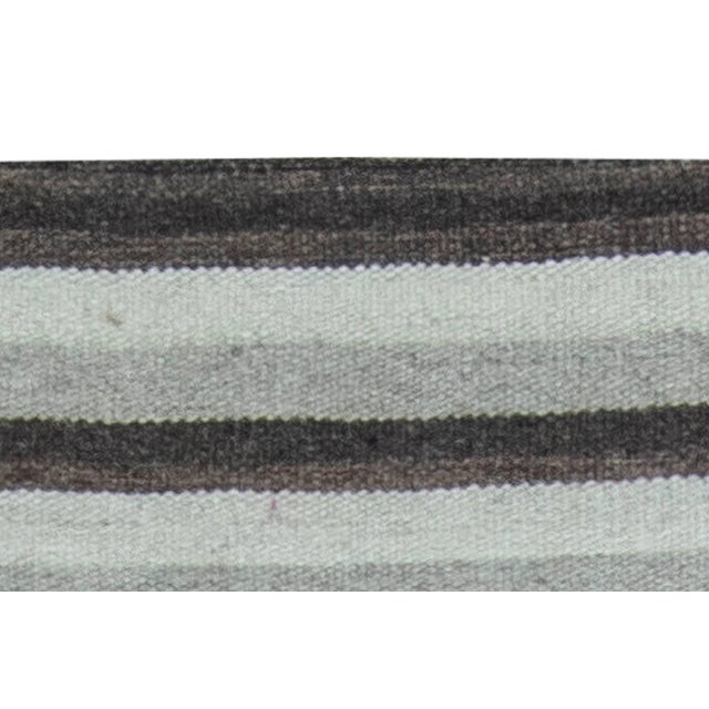 Early 21st Century Modern Striped Grey Flat-Weave Wool Rug by Doris Leslie Blau For Sale - Image 5 of 7