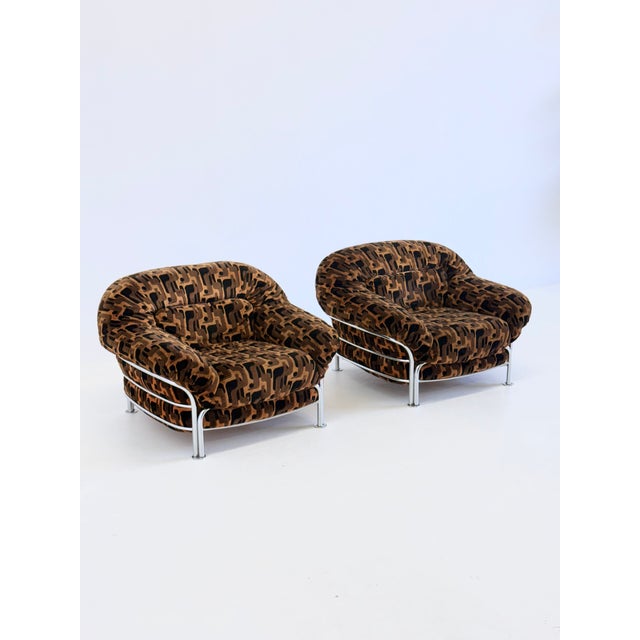 Vintage Italian Lounge Chair with Tubular Frame, 1970s For Sale - Image 4 of 14