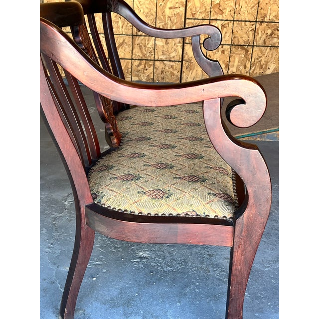 Antique S. Karpen & Bros. Chicago Art Nouveau Carved Two-Person Settee, C. 1905–1915 For Sale - Image 10 of 12