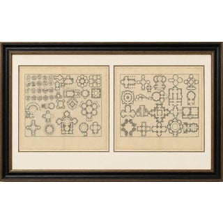 Serlio, Architectural Plan Engravings, 1721, Paper, Set of 2 For Sale