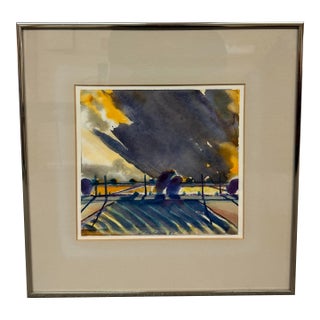 Circa 1983 Larry Weldon "Thunderhead" Original Watercolor Painting For Sale
