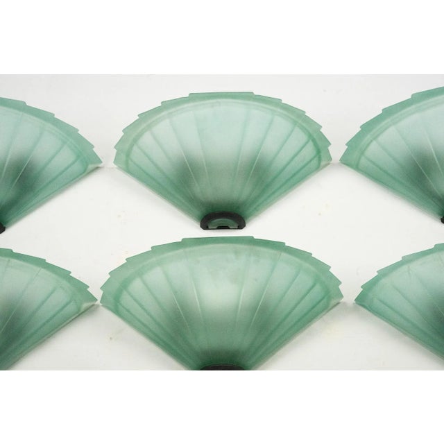 1980s Sconces in Green Murano Glass from De Majo, Italy, 1980s, Set of 6 For Sale - Image 5 of 14