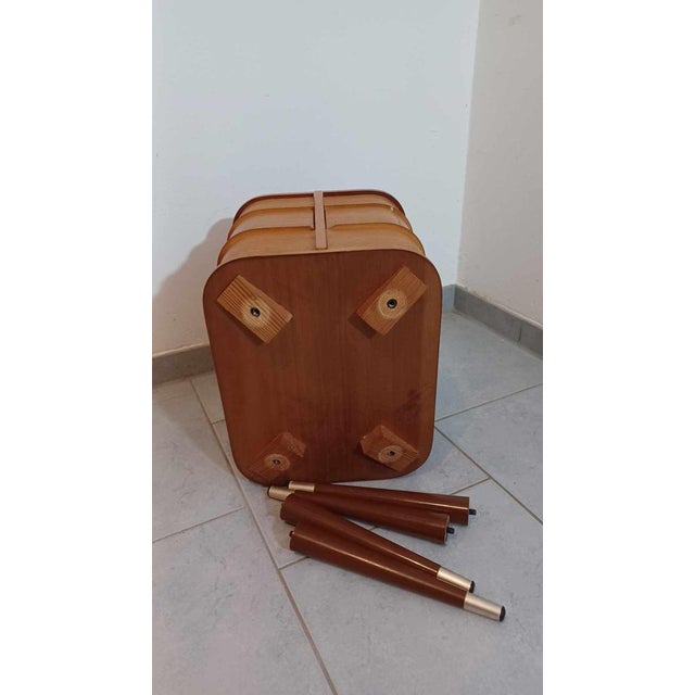 Sewing box / Small cabinet Teak 1960s Height 60 cm, 36 x 28 cm, screw-on legs (plastic)