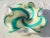 Alfredo Barbini Vintage Alfredo Boggini Marano Green and White Swirled Italian Art Glass Bowl. For Sale - Image 4 of 11
