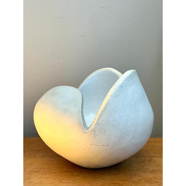 Vintage White Ceramic Sculptural Bowl For Sale - Image 9 of 13