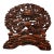 Vintage Chinese Boxwood Nine Dragon Screen | Master Carved Table Screen With Gemstone Inlay For Sale