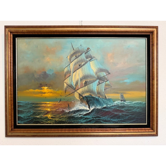 Preston Willis - Original Marine Oil Painting Tall Ship Nautical Seascape For Sale - Image 10 of 14