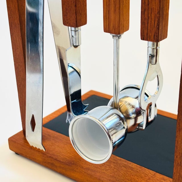 Mid 20th Century Mid Century Teak Hanging Bar Tool Set by Georges Briard For Sale - Image 5 of 12
