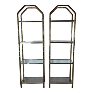 Mid Century Faux Bamboo Modular Etageres For Sale