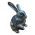 Vintage Silver-Tone Plated Brass Rabbit Sculpture – Made in India For Sale