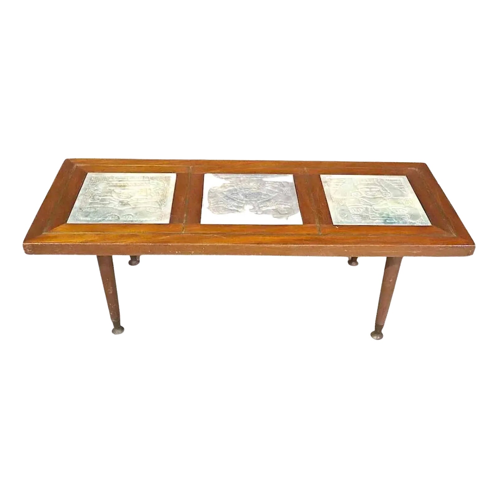 Aztec Motif Insert Coffee Table | Chairish