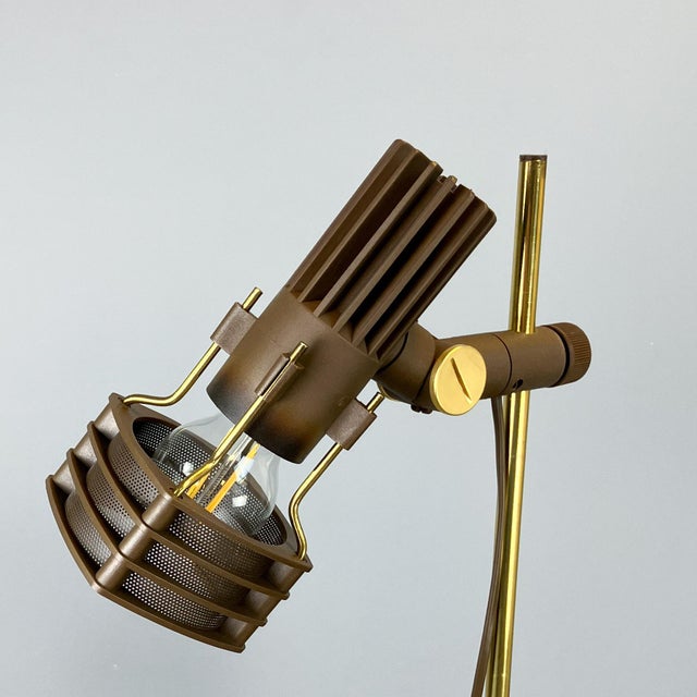 Two-Light Floor Lamp with Plastic Spotlights on a Brass Rod from Hustadt Leuchten,1970s For Sale - Image 12 of 13