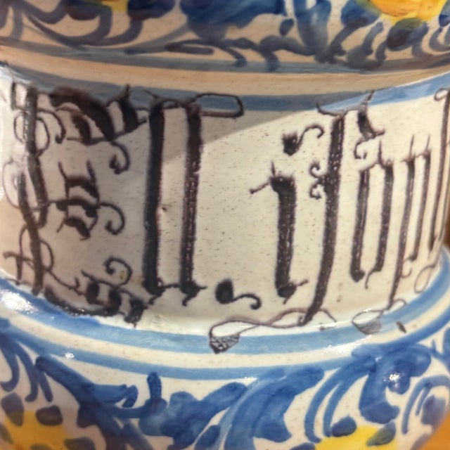 Antique Albarello Vase from Faenza Manufacture, 1600s For Sale - Image 6 of 14