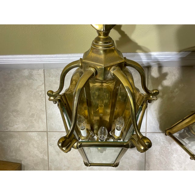 Vintage Solid Brass Wall Sconces / Hall Lanterns by Lamp Art-Italy - a Pair For Sale - Image 17 of 18