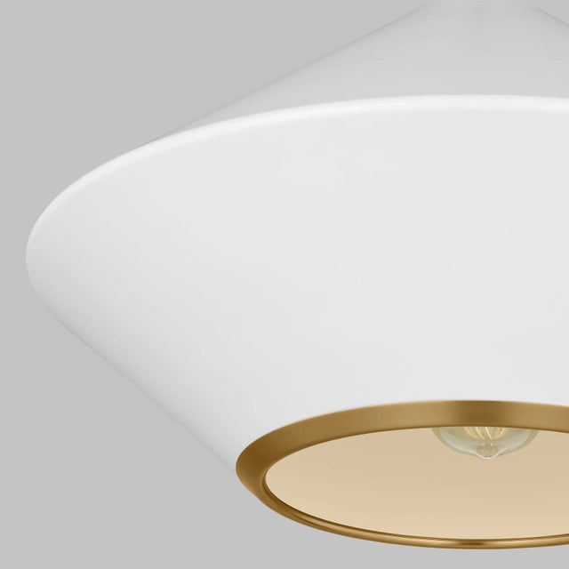 2020s Thomas O'Brien by Visual Comfort Studio Stanza 1-Light Extra Large Pendant in Matte White For Sale - Image 5 of 6
