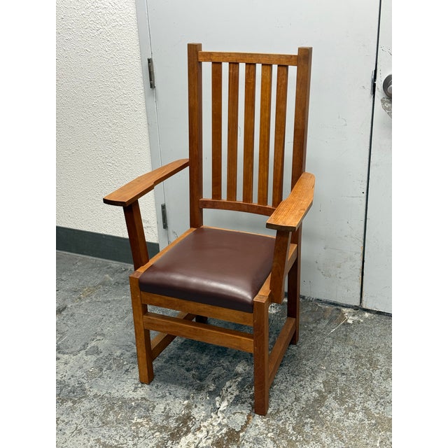 Thomas Moser Oak Armchair, Vintage For Sale - Image 10 of 12