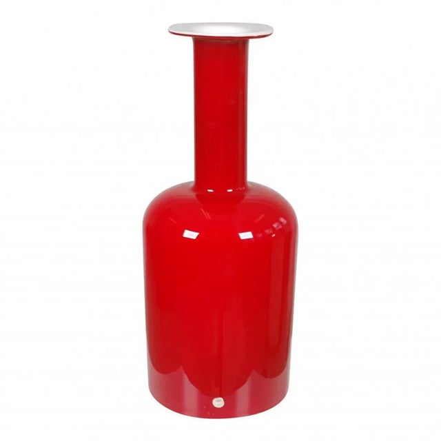 Red Glass Vase from Otto Brauer Holmegaard For Sale - Image 3 of 3