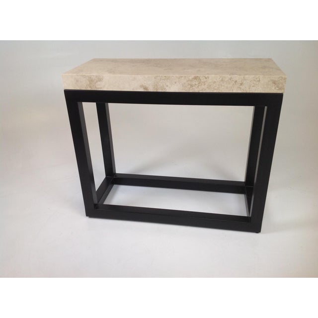 Modern Travertine Top Console Table Chairish