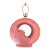 1980s Postmodern Art Deco Revival Ceramic Rose "Donut" Table Lamp by Harris Lamps For Sale