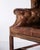 Set of George III Style Wingback Armchair and Ottoman in Brown Leather, 1890s For Sale - Image 10 of 15