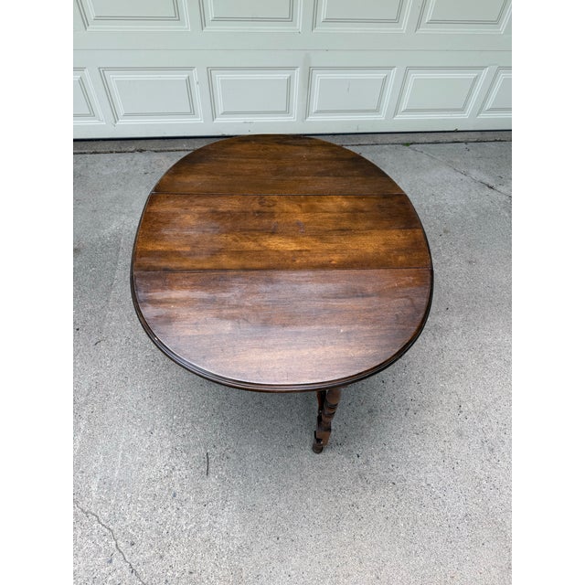 Antique Gate Leg Drop Leaf Table For Sale - Image 4 of 10