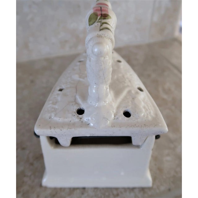 Metal Vintage Italian Ceramic Iron Pomander Potpourri Box Hand Painted Made in Italy For Sale - Image 7 of 8