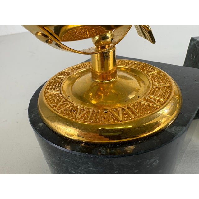 Mid-Century Vintage Marble and Brass Armillary Bookings/Pair For Sale In Philadelphia - Image 6 of 9