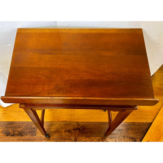 Antique Slanted Rolling Lectern Book Stand on Castors | Chairish