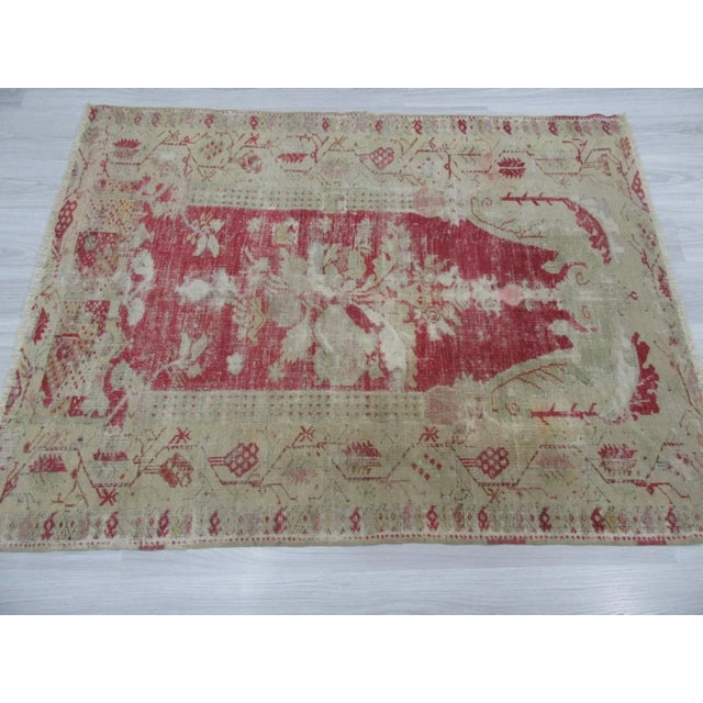 Turkish 1960s Vintage Turkish Ghordes Rug - 4′3″ × 5′8″ For Sale - Image 3 of 6