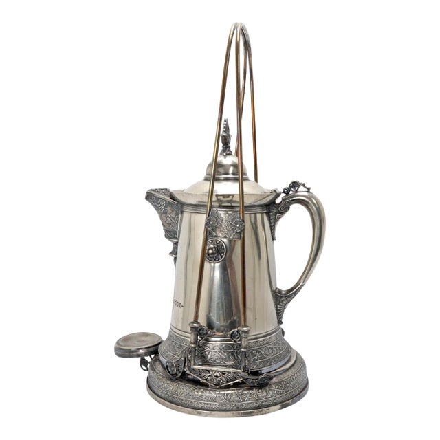 Victorian Aesthetic Movement Silverplate Tilting Water Pitcher Rogers & Brittin Circa 1870 For Sale