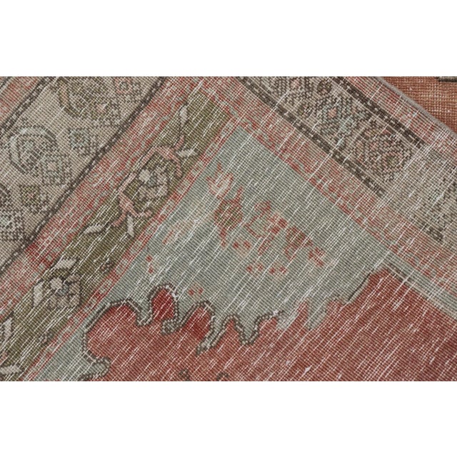 Vintage Turkish Oushak Rug With Medallion in Earthy Color Tones With Coral Color 3'2 X 5'11 For Sale - Image 10 of 10