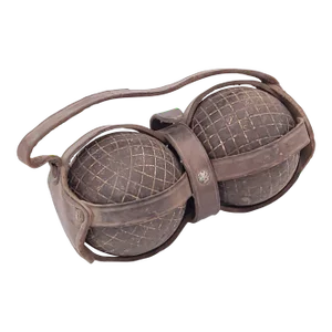Pair of Bocce Balls With Leather Carrier, Circa 1900