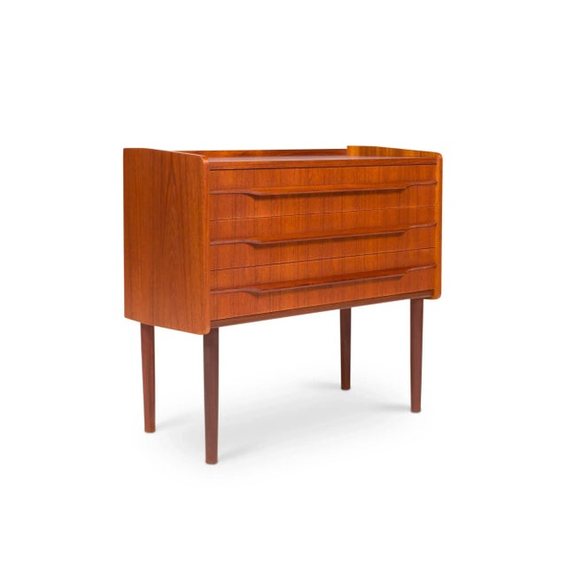 Mid-Century Modern Vintage Danish Mid-Century Teak Three Drawer Chest For Sale - Image 3 of 10