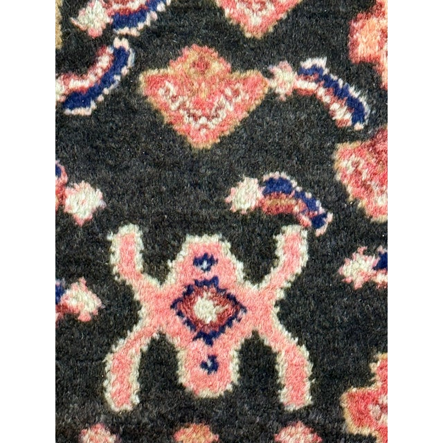 Textile 4ft 4in × 8ft 1in Persian Hamadan Hand-Knotted Wool Area Rug, Vintage For Sale - Image 7 of 12