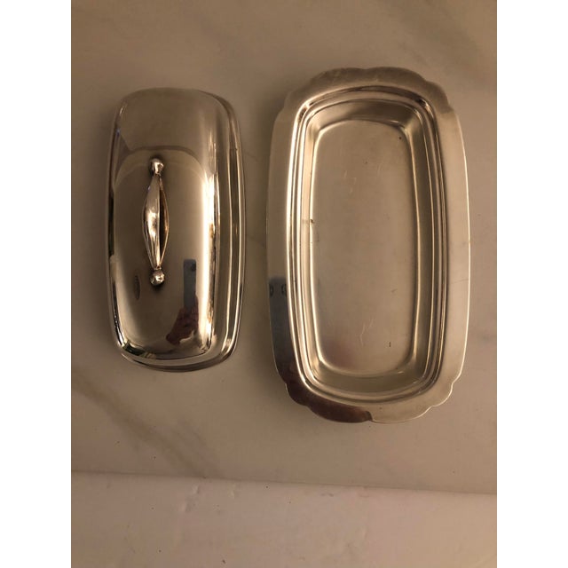 Mid 20th Century Vintage Towle Silverplated Butter Dish For Sale - Image 5 of 9
