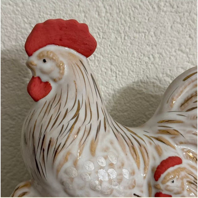 Hagi Ware Rooster and Hen Ornament by Tenryū For Sale - Image 6 of 7