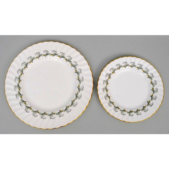 White 1950s English Minton Ermine Porcelain Dinner and Salad Plates- 23 Pieces For Sale - Image 8 of 9