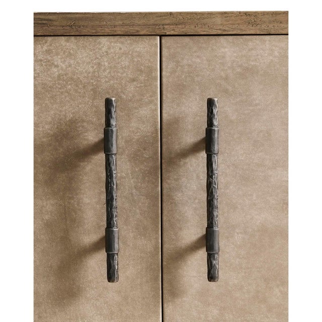 Rustic Modern Leather Front Credenza For Sale In Greensboro - Image 6 of 13