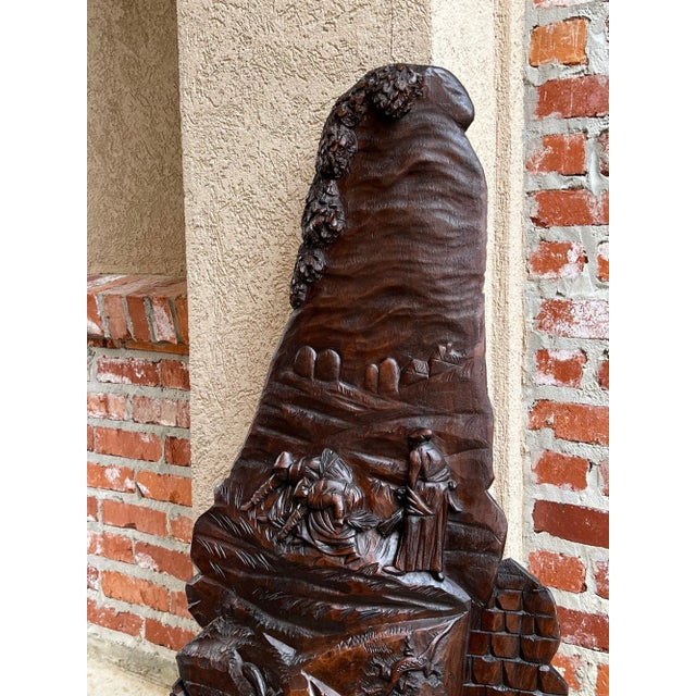 French Provincial Antique French Carved Wood Wall Sculpture the Gleaners by Jean Francois Millet For Sale - Image 3 of 13