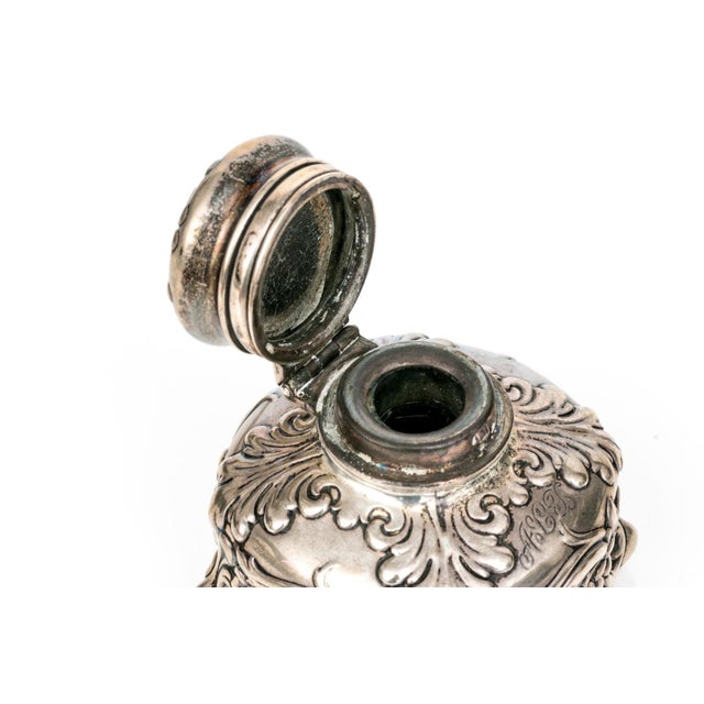 19th Century Antique Whiting Fine Sterling Silver Clad Rococò Style Inkwell For Sale - Image 4 of 5
