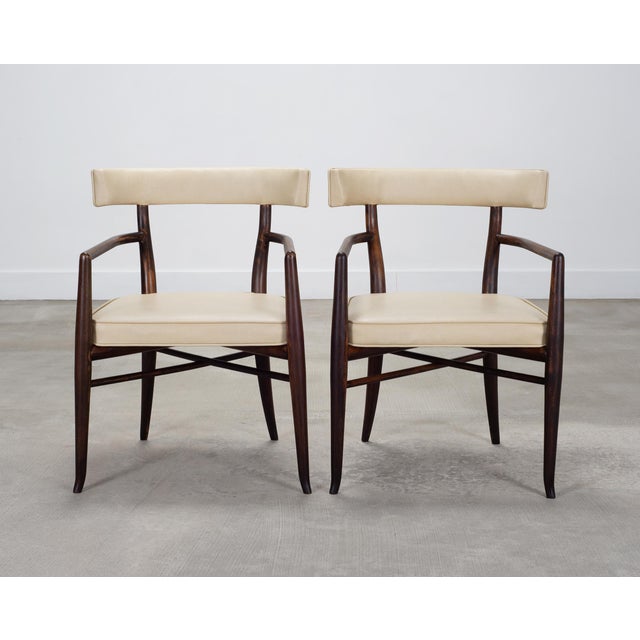 Mid 20th Century Set of Four T. H. Robsjohn-Gibbings Klismos Dining Armchairs For Sale - Image 5 of 18