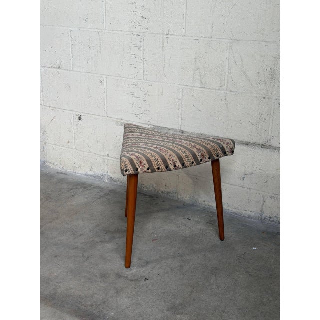 Mid 20th Century Vintage Danish Mid Century Modern Teak Corner Ottoman Stool For Sale - Image 5 of 9