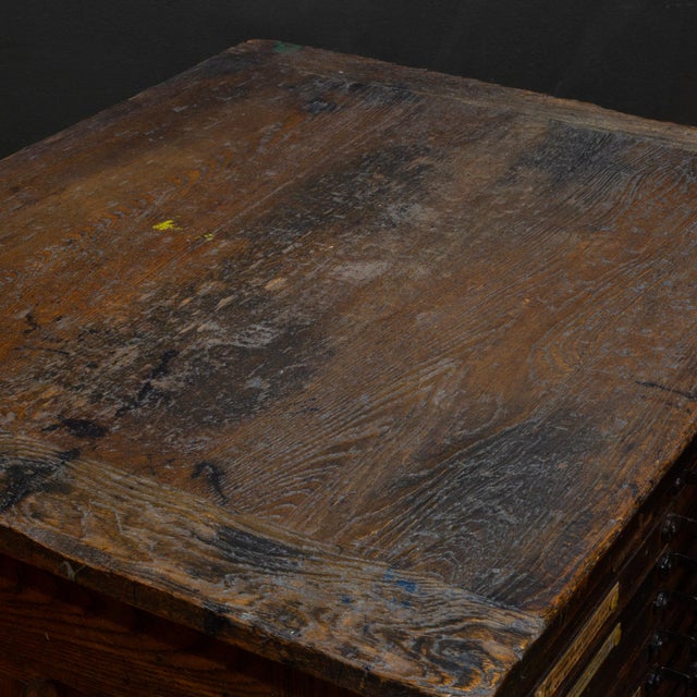 Antique 36 Drawer Printer's Typeset Industrial Cabinet c.1910-1920 For Sale - Image 9 of 10