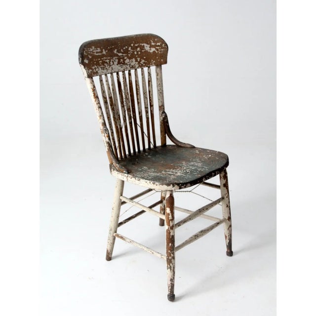 White Antique Spindle Back Chair For Sale - Image 8 of 12